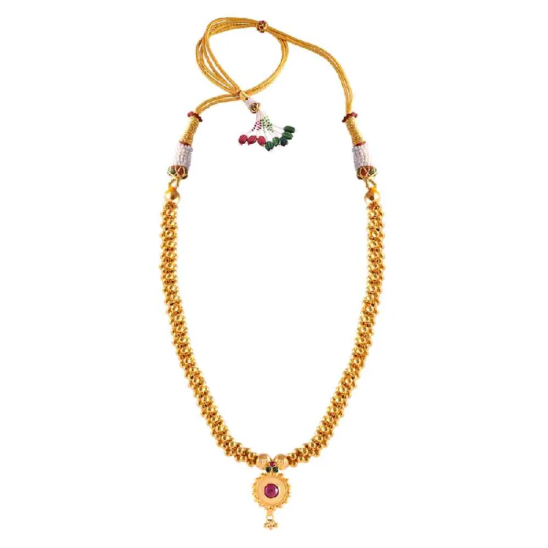 Aura necklace-Designer Gold Thusi Necklace For Women