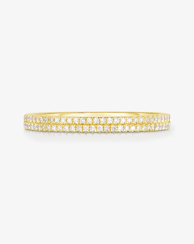 Glowing minimalist ring-Double Row Stackable Pavé Ring