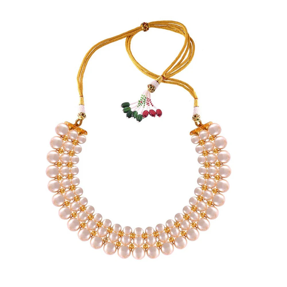 Glowing iolite necklace-Gorgeous 22k Gold Studded Necklace From Tushi Collection