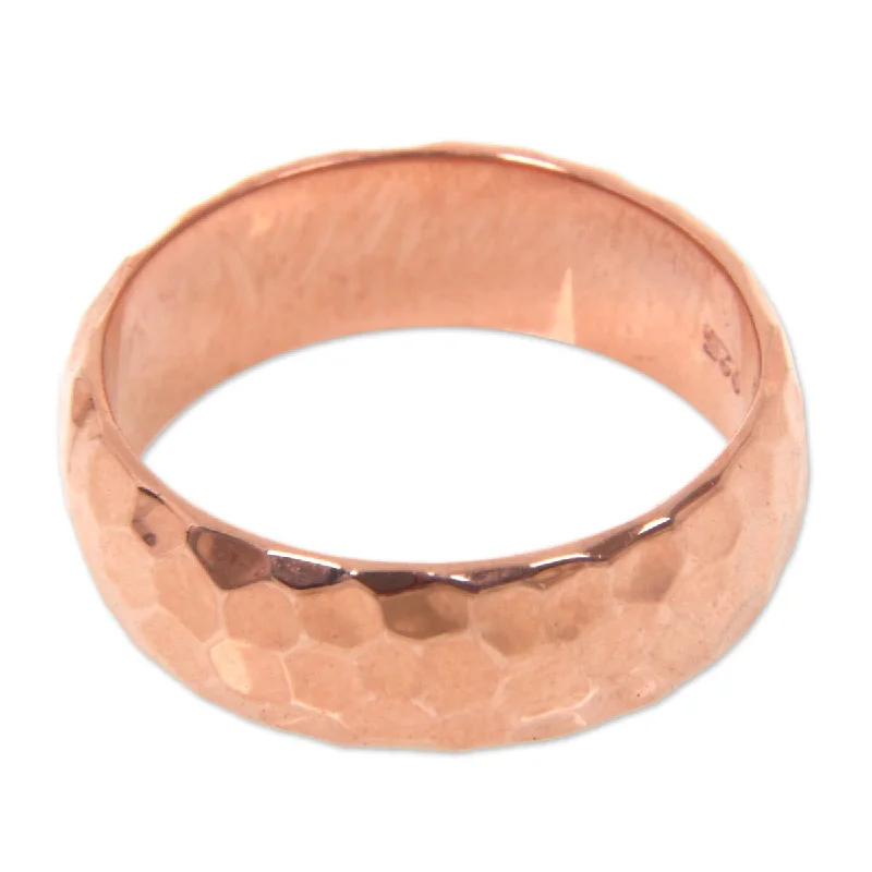 Lush moonstone ring-Handmade Rose Gold Mosaic Plated Band Ring (Indonesia)