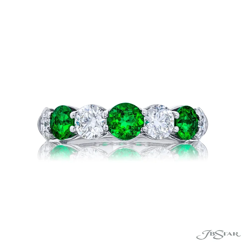 Bright gem ring-JB Star Diamonds and Emeralds Half Anniversary Fashion Ring in 950 White Platinum (2.78ctw)