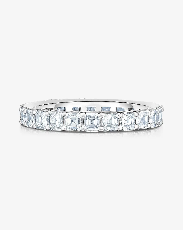 Sprig cluster ring-Lab Grown Asscher Diamond Eternity Band