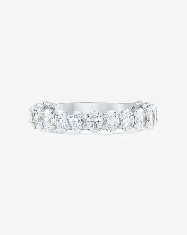 Scuffed rim ring-Lab Grown Oval 3/4 Diamond Band