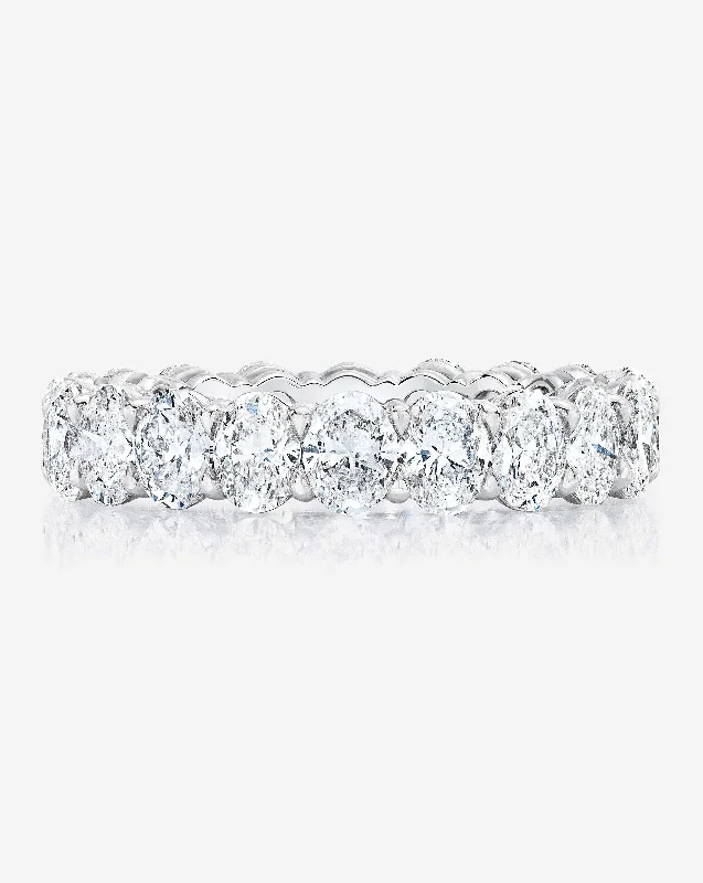 Dappled crystal ring-Lab Grown Oval Diamond Eternity Band