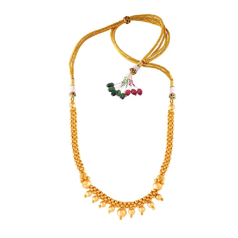 Leaning stone necklace-Lightweight Gold Thusi Necklace For Women