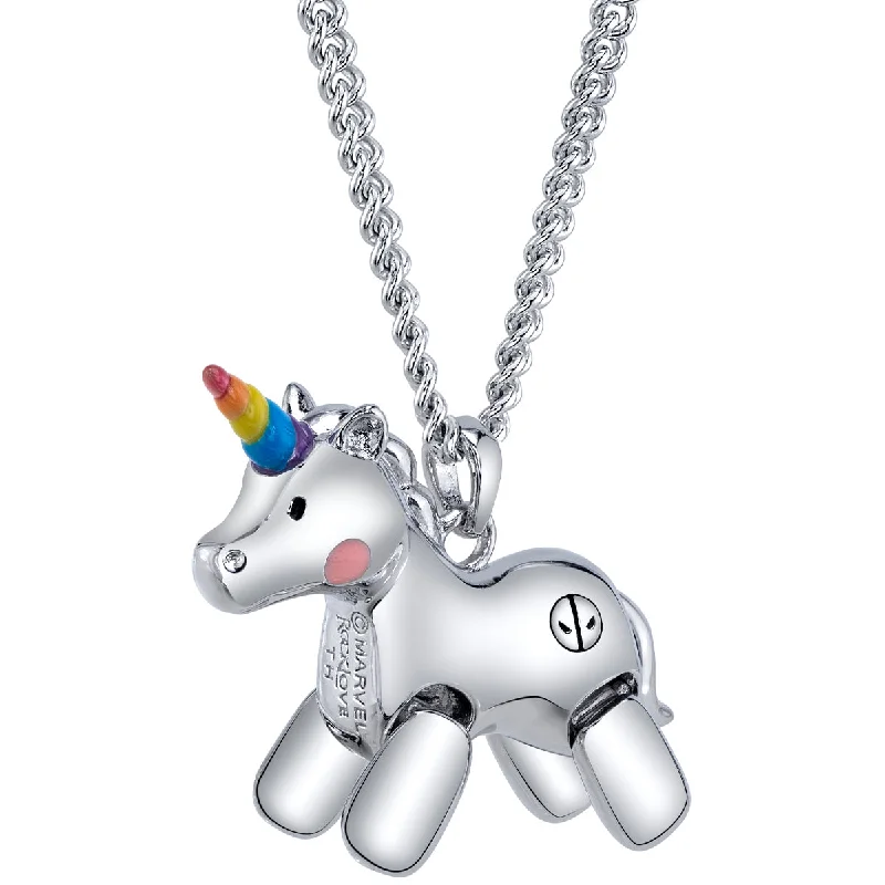 Hovering gem necklace-Marvel X RockLove DEADPOOL Unicorn Necklace