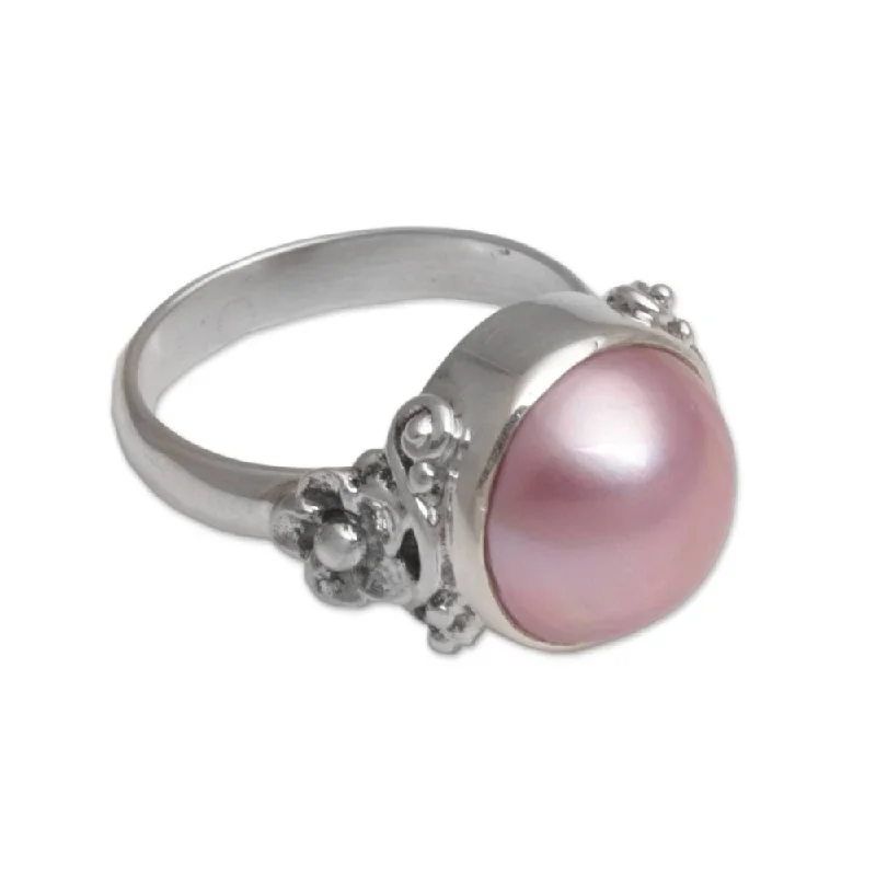 Woven knot ring-NOVICA Handmade Sterling Silver 'Jupon Scent' Cultured Pearl Ring (12 mm) (Indonesia)