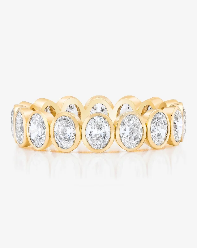 Dimpled ring-Oval Bezel Eternity Band