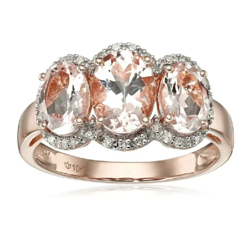 Sweeping arc ring-Platinum O/ Silver 2.67Ctw Morganite Ring