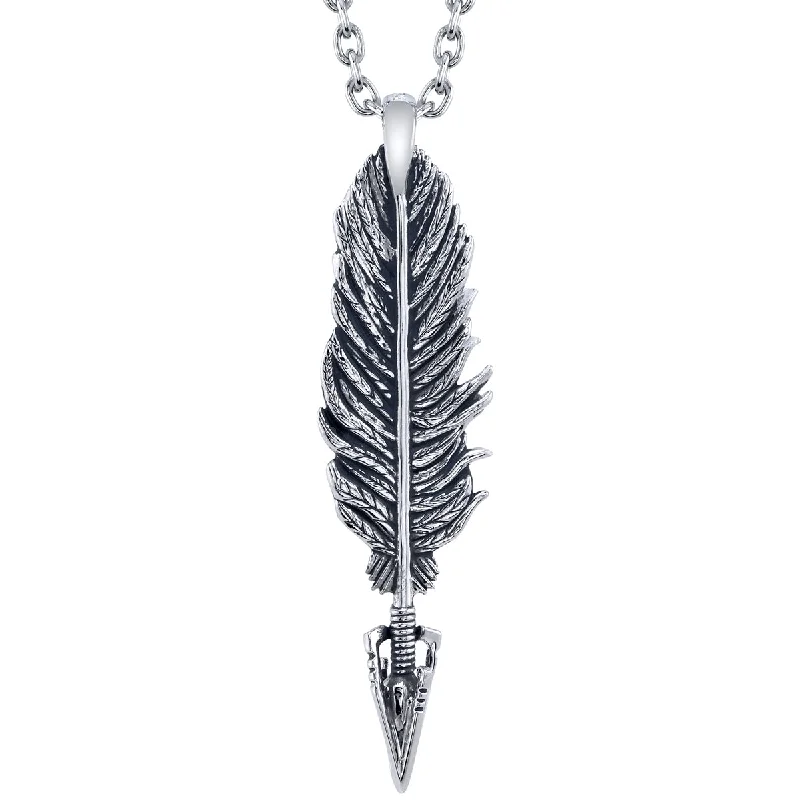 Faint silver necklace-PlayStation X RockLove HORIZON FORBIDDEN WEST Nora's Feather Necklace