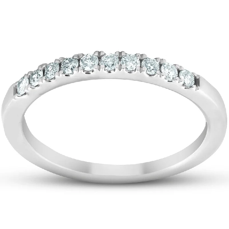 Hooked ring-Pompeii3 10k White Gold 1/4 Ct TDW Diamond Diamond Wedding Womens Anniversary Ring