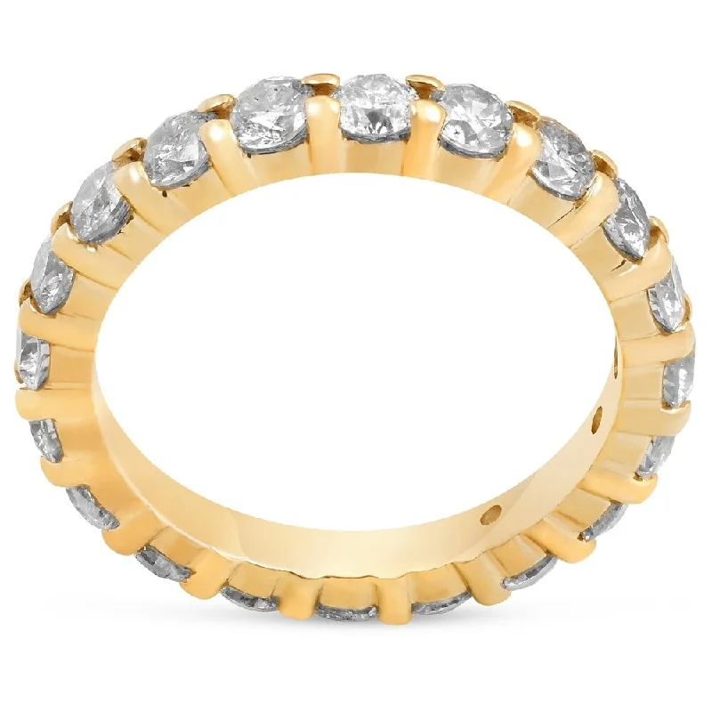 Clasped stone ring-Pompeii3 14k Yellow Gold 2 ct TDW Diamond Eternity Ring Womens Wedding Anniversary Band - White