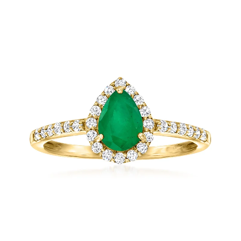 Glowing iolite ring-Ross-Simons Emerald and . Diamond Ring in 18kt Gold