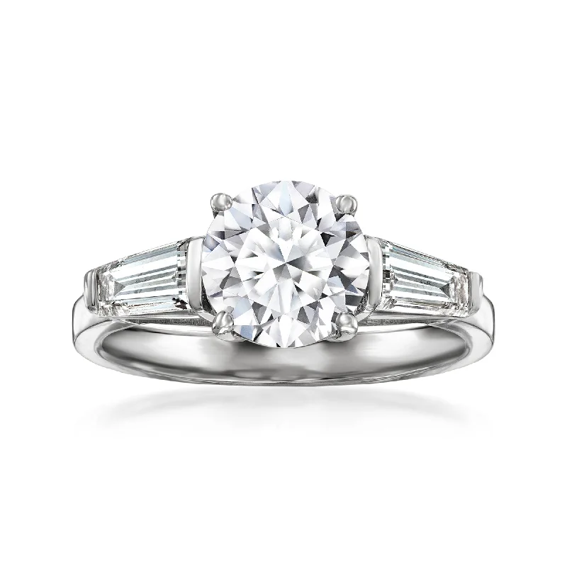 Twinkling crystal ring-Ross-Simons Lab-Grown Diamond 3-Stone Ring in 14kt White Gold