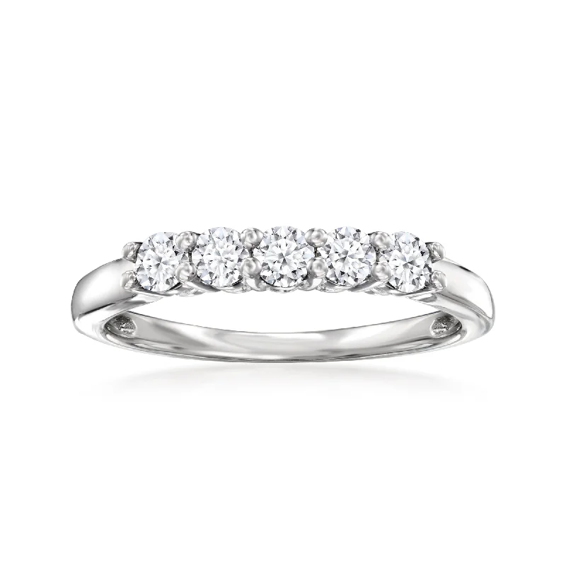 Sheer silver ring-Ross-Simons Lab-Grown Diamond 5-Stone Ring in Sterling Silver