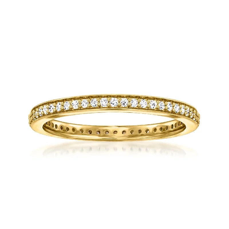 Luminous diamond ring-Ross-Simons Lab-Grown Diamond Eternity Band in 18kt Gold Over Sterling