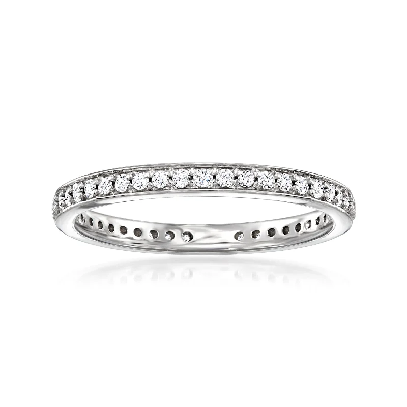 Sparkling cut ring-Ross-Simons Lab-Grown Diamond Eternity Band in Sterling Silver