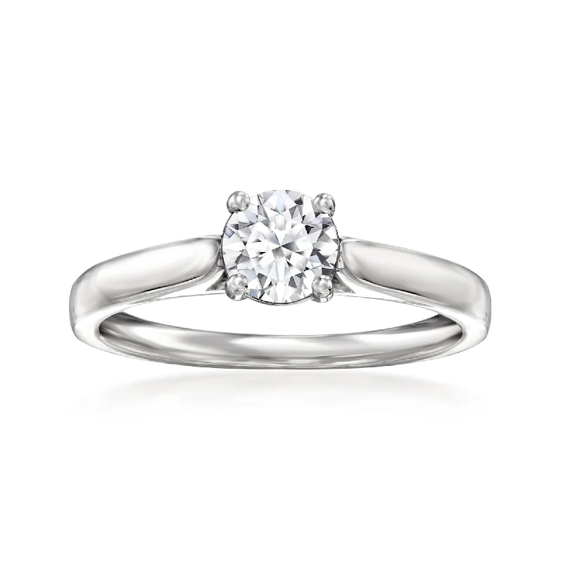 Quilted band ring-Ross-Simons Lab-Grown Diamond Solitaire Ring in Sterling Silver