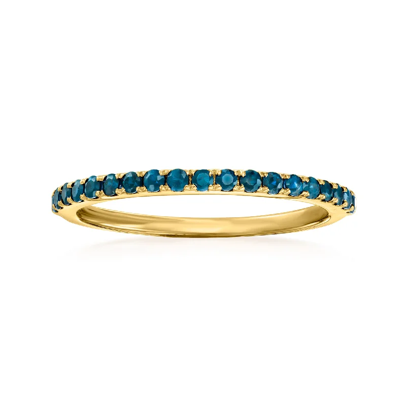 Retro apatite ring-Ross-Simons London Blue Topaz Ring in 14kt Yellow Gold