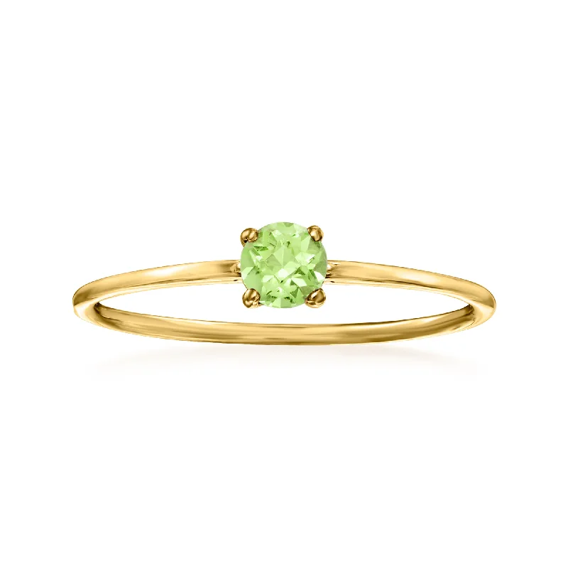 Smooth edge ring-RS Pure by Ross-Simons Peridot Ring in 14kt Yellow Gold