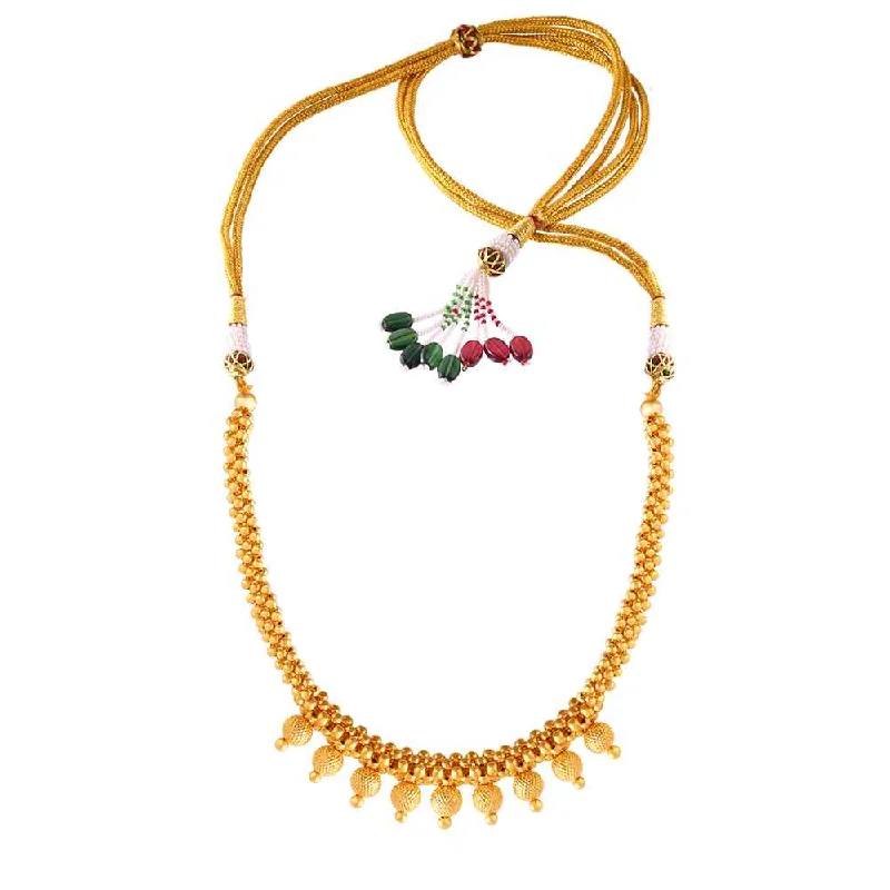 Woven knot necklace-Shimmering Gold Necklace From Thusi Collection For Women