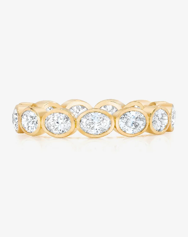 Dappled crystal ring-Sideways Oval Bezel Eternity Band