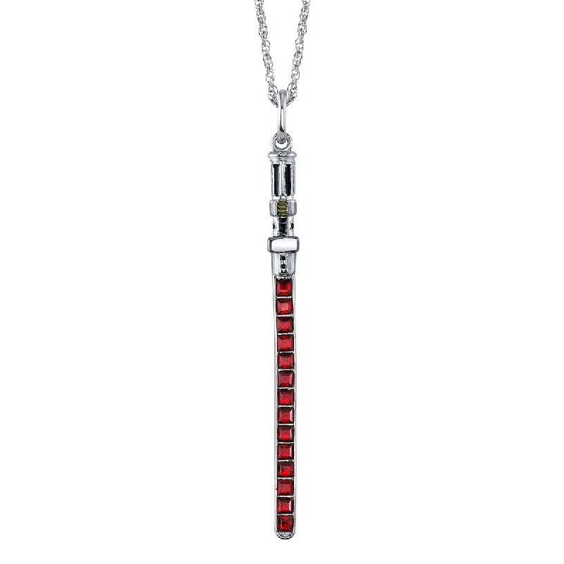 Thick link necklace-Star Wars X RockLove Darth Vader Crystal Lightsaber Necklace