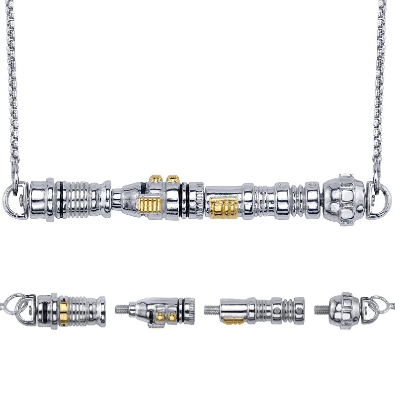 Rounded gem necklace-Star Wars X RockLove LIGHTSABER WORKSHOP Peace and Justice Lightsaber Necklace