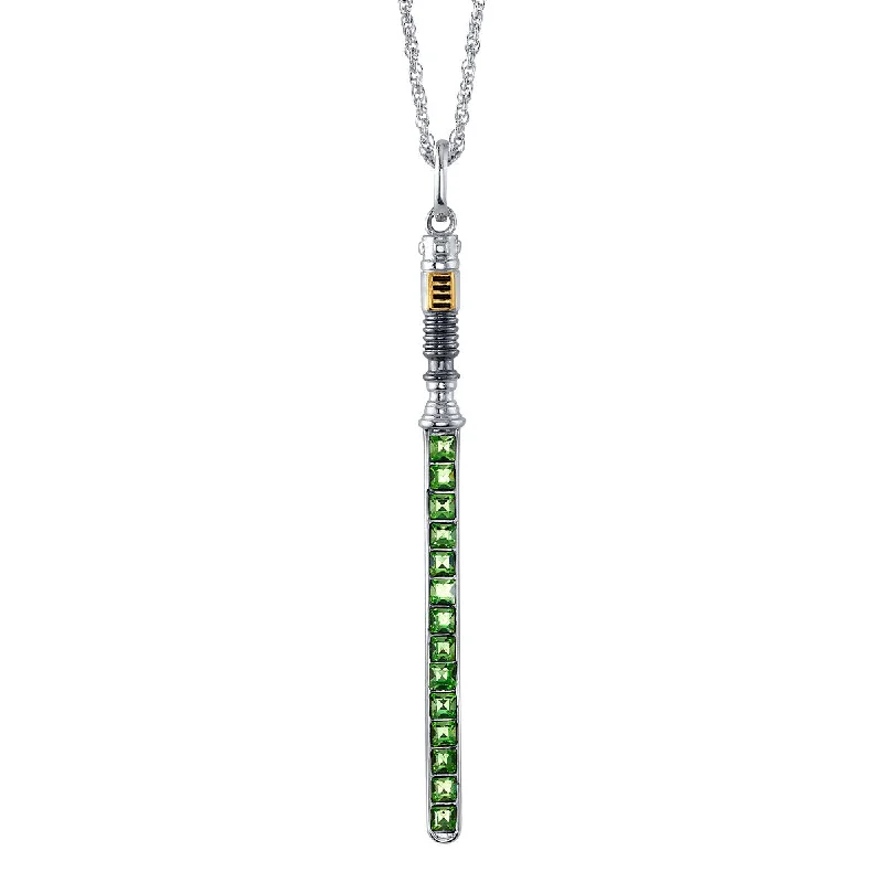 Piled birthstone necklace-Star Wars X RockLove Luke Skywalker Crystal Lightsaber Necklace