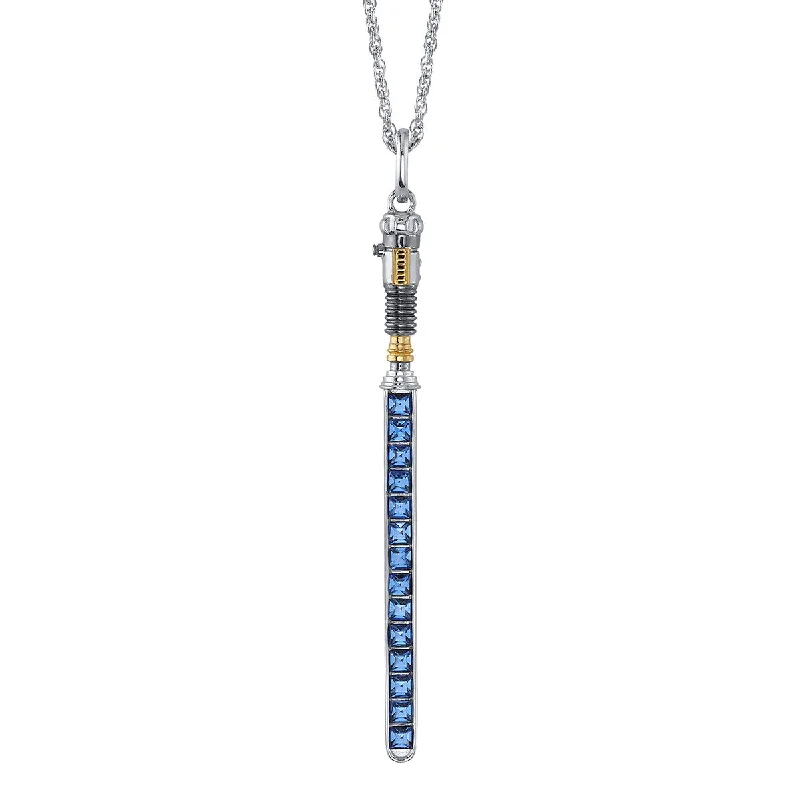 High-dome cabochon necklace-Star Wars X RockLove Obi-Wan Kenobi Crystal Lightsaber Necklace