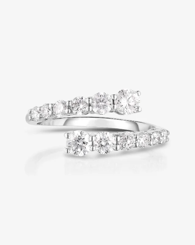 Open-frame ring-Graduated Diamond Wrap Ring