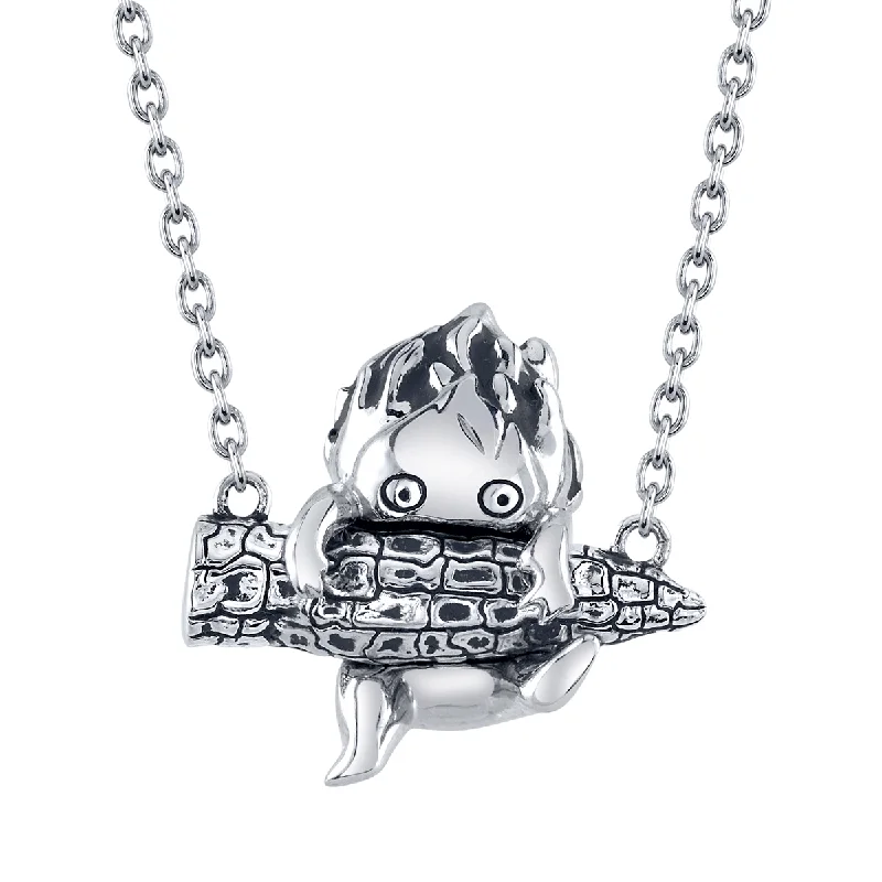 Subtle-scored necklace-Studio Ghibli X RockLove HOWLS MOVING CASTLE Calcifer Necklace