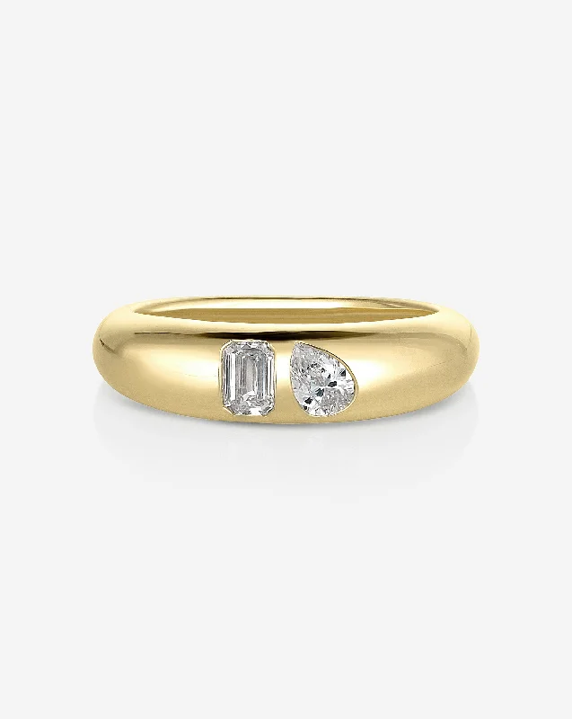 Glowing citrine ring-Toi et Moi Diamond Cloud Ring