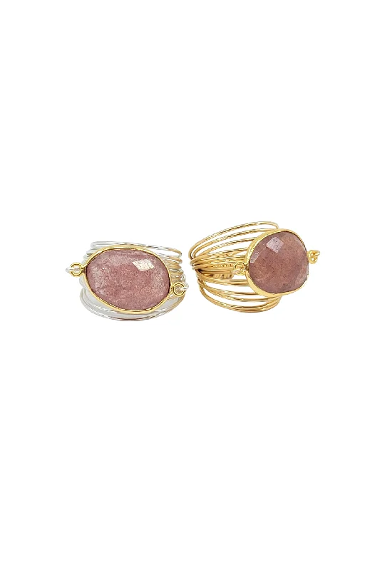 Satin shale ring-Torrey Ring in Cherry Quartz