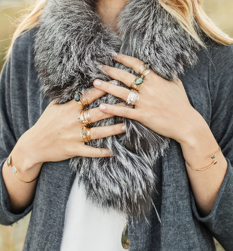 Gritty stone ring-Torrey Ring in Labradorite