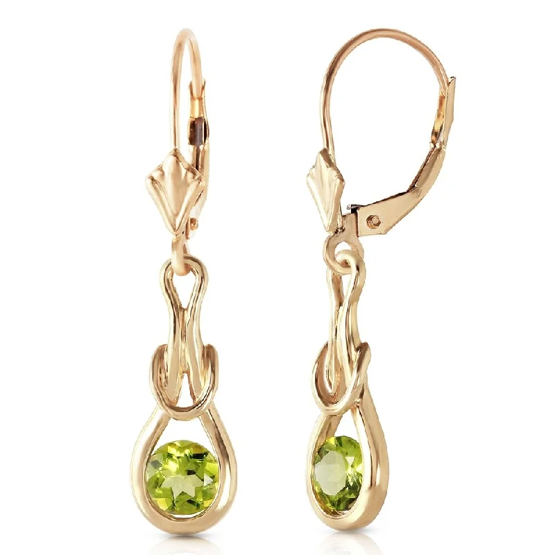 Braided cord earrings-1.3 Carat 14K Solid Gold Elysian Peridot Earrings