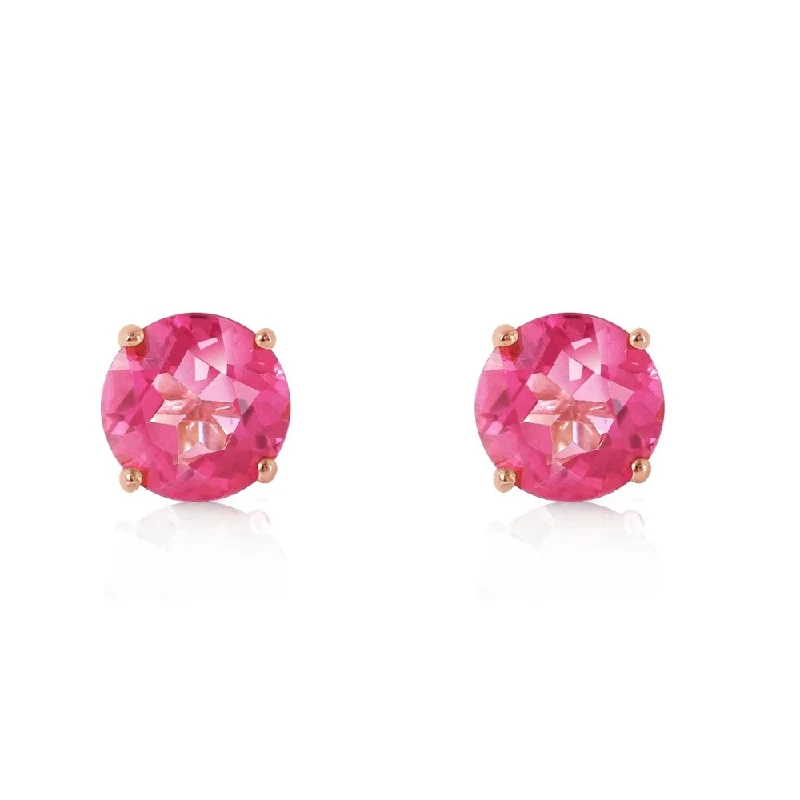 Bright gem earrings-1.3 Carat 14K Solid Gold Pink In June Pink Topaz Earrings