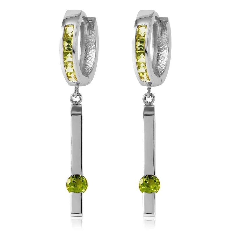 Pale morganite earrings-1.35 CTW 14K Solid White Gold Teenage Sweetheart Peridot Earrings