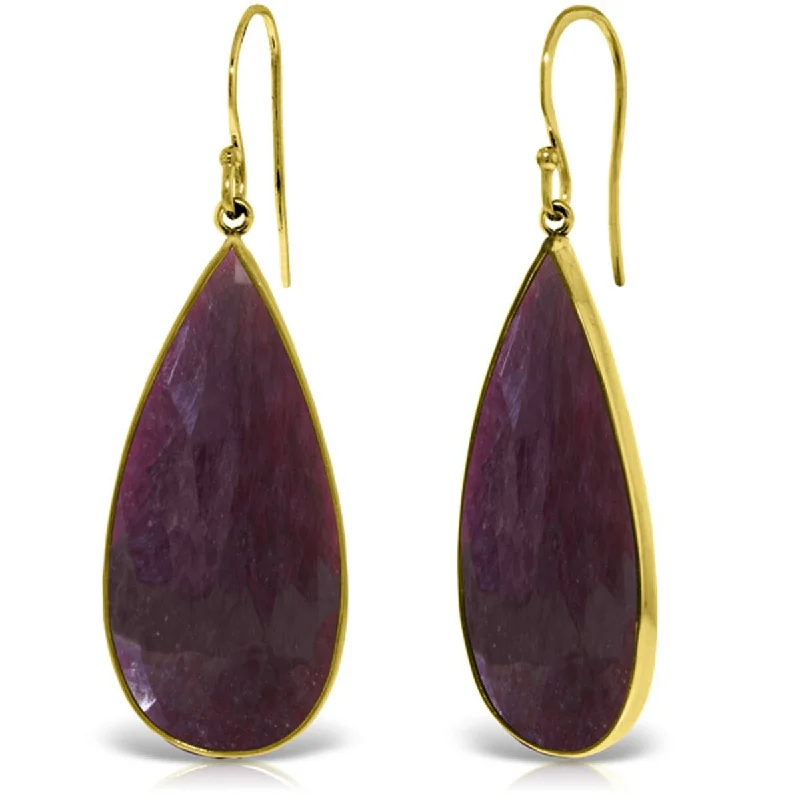 Seven-stone earrings-14K Solid Gold Fish Hook Natural Ruby Gemstone Chandelier Earrings