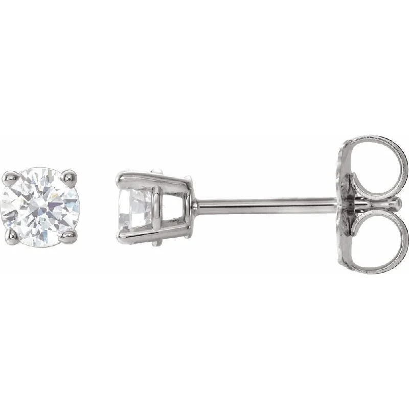 Low-set stone earrings-14k White Gold 1/3 CTW Diamond Earring for Women