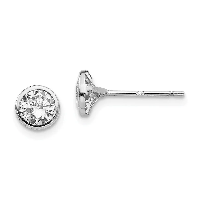 Twinkling crystal earrings-14k White Gold Madi K Bezel Set CZ Earrings (L-5 mm, W-5 mm)