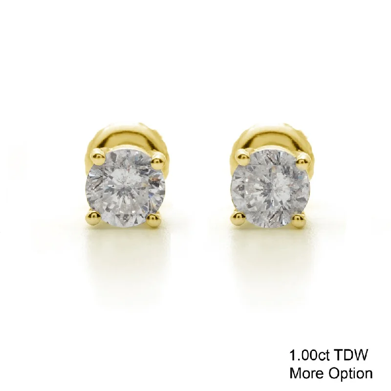 Vivid shale earrings-14k Yellow Gold 1/4 to 3ct TDW Clarity-Enhanced Diamond Stud Earrings (I-J, I2-I3)