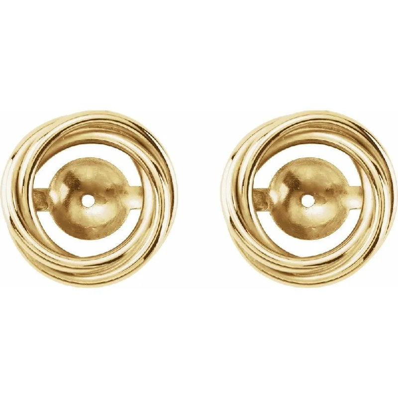 Channeled design earrings-14k Yellow Gold 6.7 mm ID Earring for Women Jackets Earring for Women