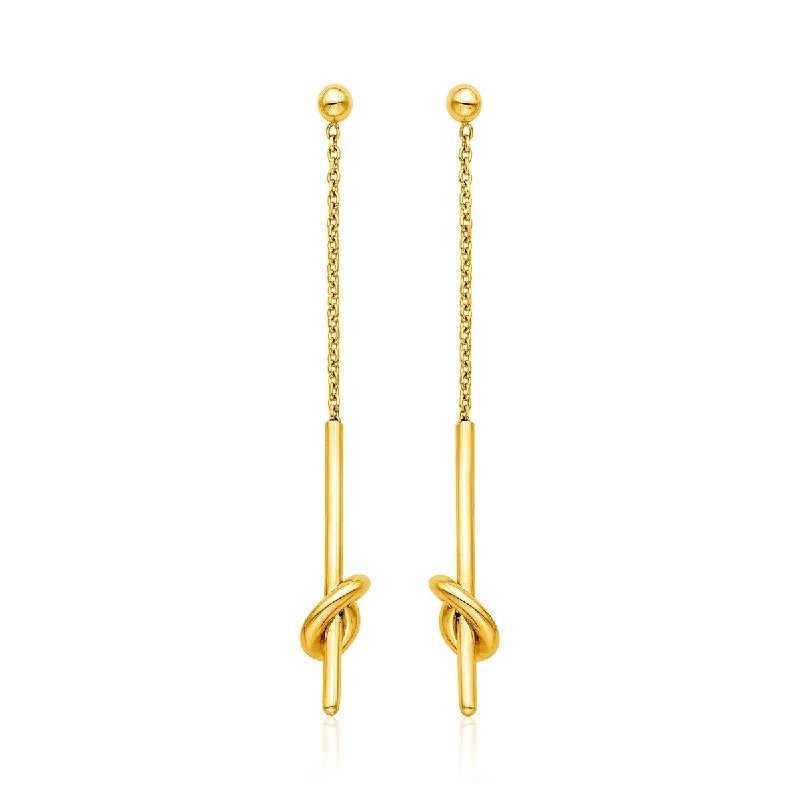 Aura earrings-14k Yellow Gold Dangle Earrings with Knots