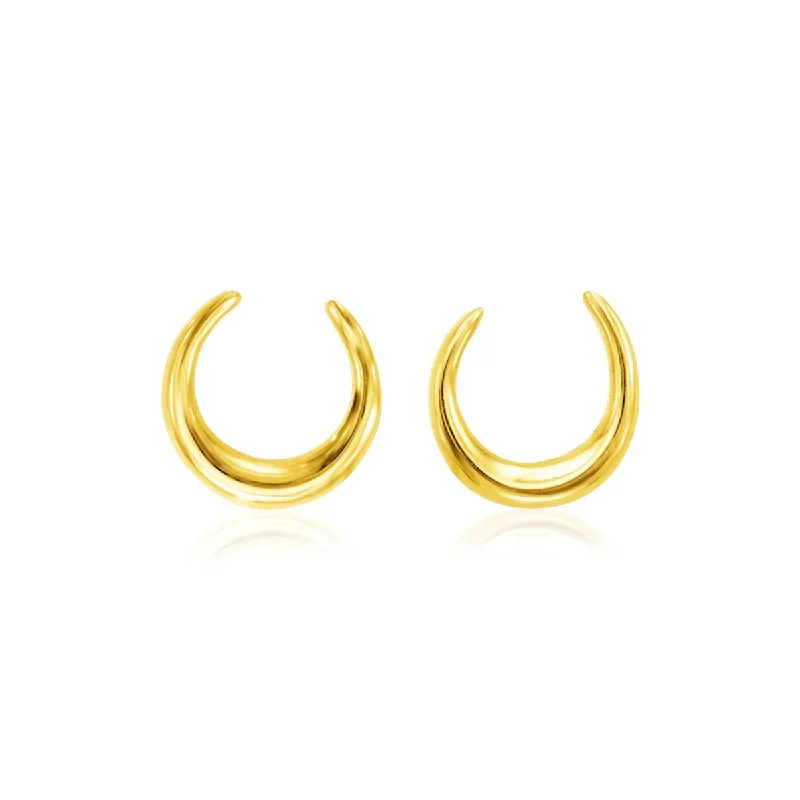 Pure pearl earrings-14k Yellow Gold Polished Moon Earrings