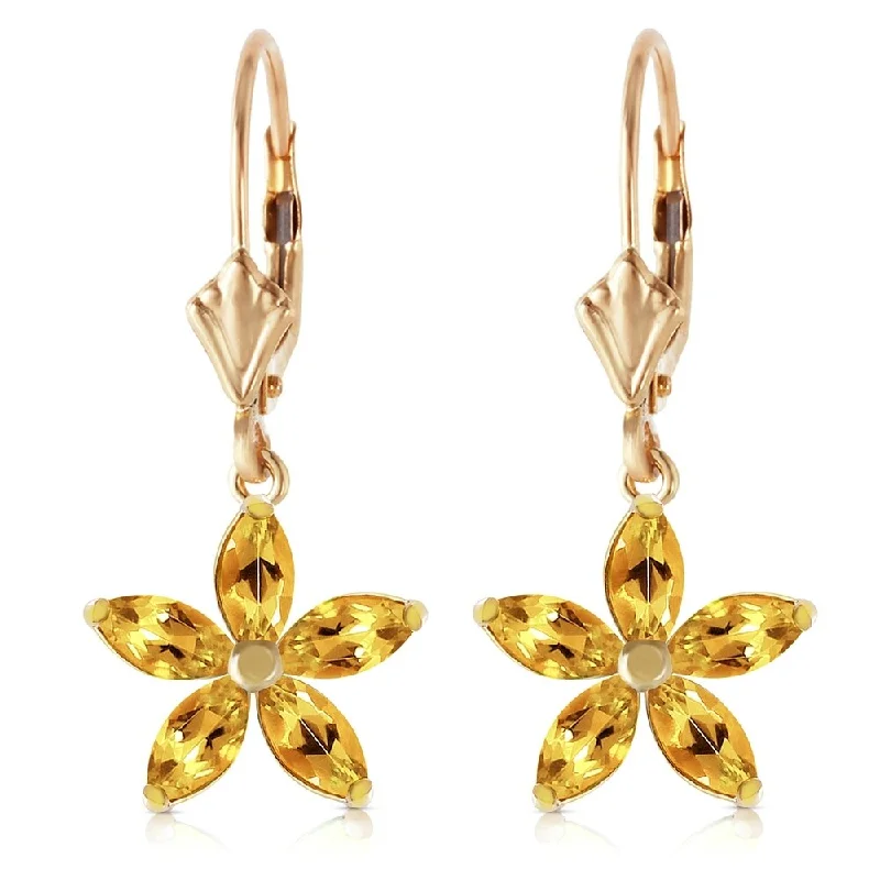 Linked hoop earrings-2.8 Carat 14K Solid Gold Starglow Citrine Earrings