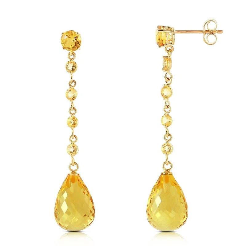 Scuffed rim earrings-23 Carat 14K Solid Gold New View Citrine Earrings