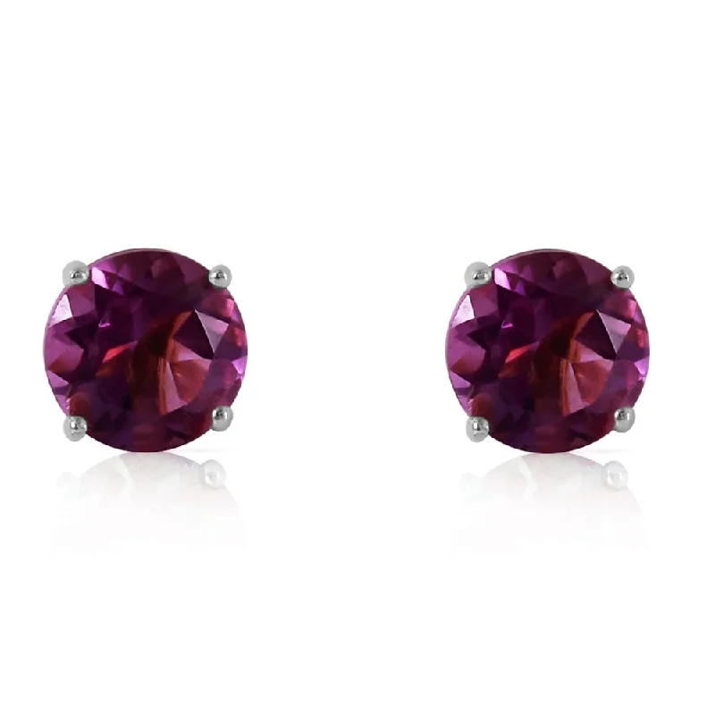 Subtle-scored earrings-3.1 Carat 14K Solid White Gold Embrace Radiance Amethyst Earrings