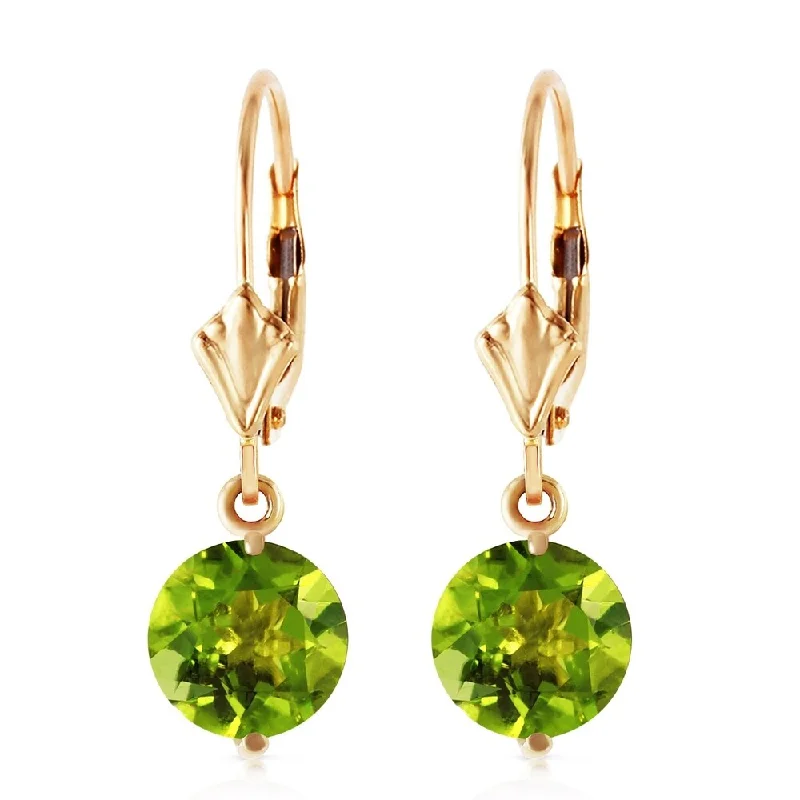 Sparkling drop earrings-3.1 CTW 14K Solid Gold Charmed Life Peridot Earrings