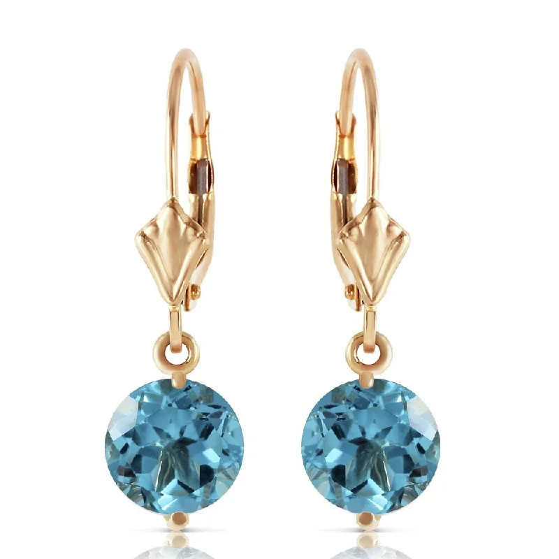 Bright gem earrings-3.1 CTW 14K Solid Gold Prettygirl Blue Topaz Earrings